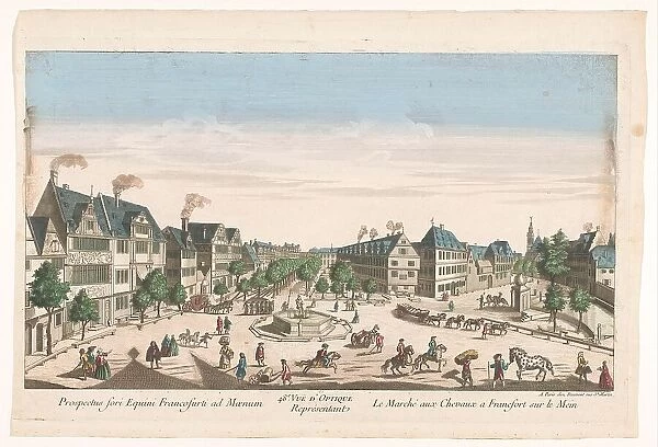 View of the Rossmarkt in Frankfurt am Main, 1745-1775. Creator: Anon