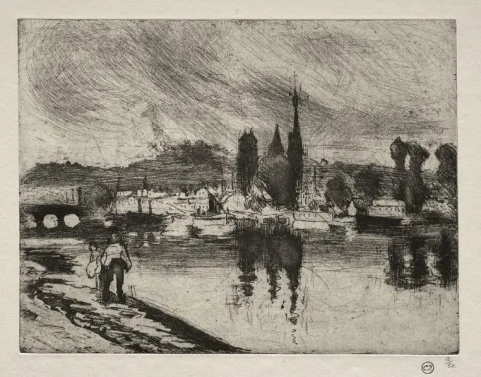 Framed Print : View of Rouen, 1884. Creator: Camille Pissarro (French, 1830-1903) Framed Print : View of Rouen, 1884. Creator: Camille Pissarro (French, 1830-1903)