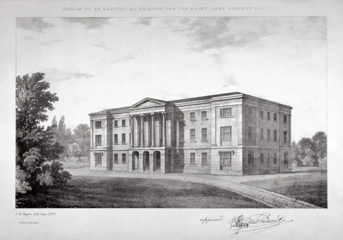 Framed Print : View of the Royal Asylum of St Anns Society to be erected on Streatham Hill, London, 1829 Framed Print : View of the Royal Asylum of St Anns Society to be erected on Streatham Hill, London, 1829