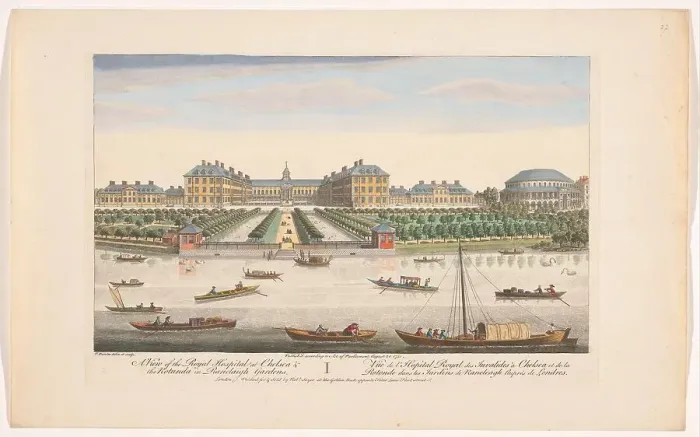 Framed Print : View of the Royal Hospital Chelsea and the Rotunda in London's Ranelagh Gardens, 1751. Creator: Thomas Bowles Framed Print : View of the Royal Hospital Chelsea and the Rotunda in London's Ranelagh Gardens, 1751. Creator: Thomas Bowles