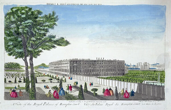 A view of the Royal Palace of Hampton Court, London, 1760