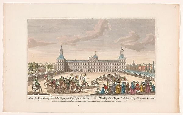View of the Royal Palace in Madrid, 1752. Creator: Unknown