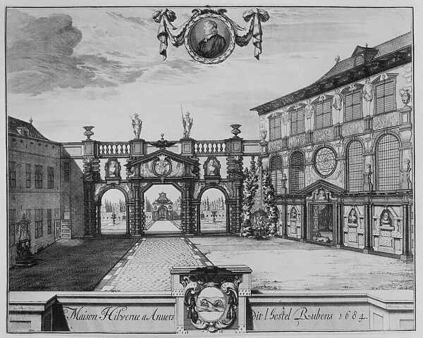 View of the Rubenshuis in Antwerp, 1675-1732. Creator: Jacobus Harrewijn