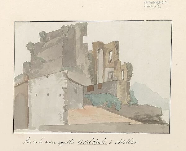 View of Ruin, so-called Castel Vecchio, in Avellino, 1778. Creator: Louis Ducros