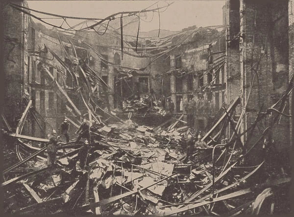 View into the ruined auditorium of the Suvorin (Maly) theatre after the fire on 20 August 1901