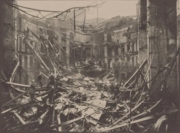 Framed Print : View into the ruined auditorium of the Suvorin (Maly) theatre after the fire on 20 August 1901 Framed Print : View into the ruined auditorium of the Suvorin (Maly) theatre after the fire on 20 August 1901