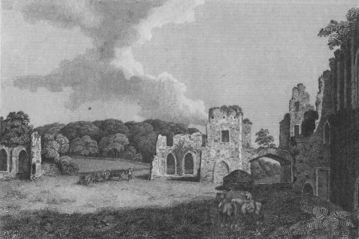 Framed Print : View of part of the Ruins of the Abbey of St. Agatha: near Eastby, Yorkshire, 1791 Framed Print : View of part of the Ruins of the Abbey of St. Agatha: near Eastby, Yorkshire, 1791