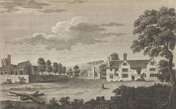 A View of the Ruins of the Archiepiscopal Palace and of the Church of Wrotham in Kent, 1777-1790. Creator: John Bayly