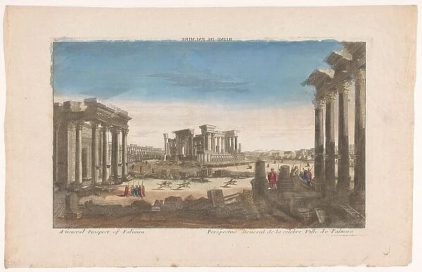 View of the ruins of Monuments in Palmyra seen from the northwest side, 1700-1799. Creator: Anon