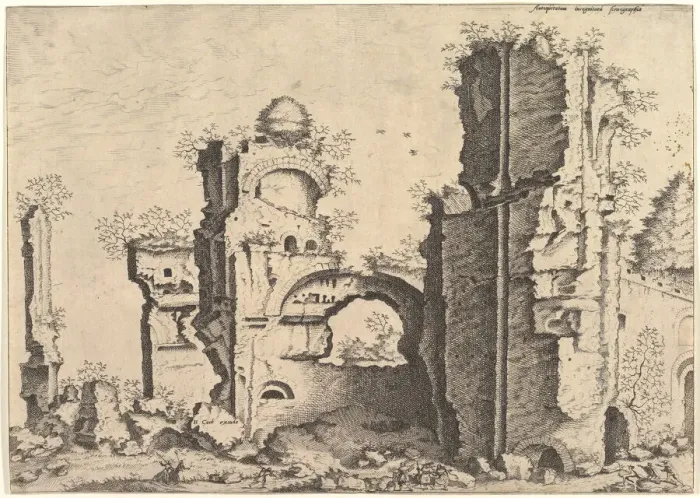 Framed Print : View of ruins, possibly the Baths of Caracalla, from the series The Small book of Roman Framed Print : View of ruins, possibly the Baths of Caracalla, from the series The Small book of Roman
