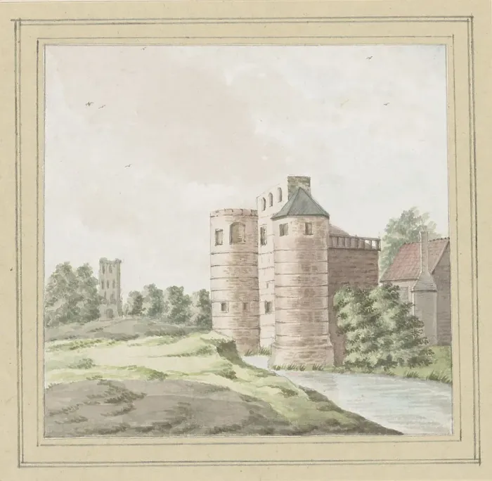 Framed Print : View of the ruins of Slot Zandenburg in Veere, in or after 1754-c. 1800. Creator: Anon Framed Print : View of the ruins of Slot Zandenburg in Veere, in or after 1754-c. 1800. Creator: Anon