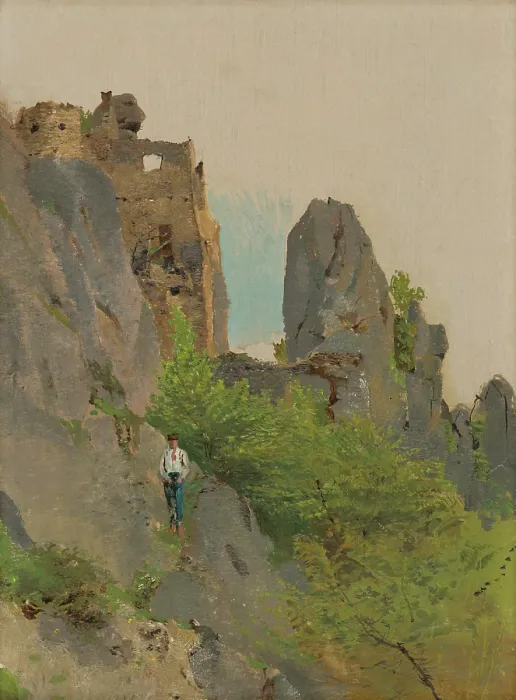 Framed Print : View of the Ruins of Sulov, 1875-1885. Creator: Ladislav Mednyanszky Framed Print : View of the Ruins of Sulov, 1875-1885. Creator: Ladislav Mednyanszky