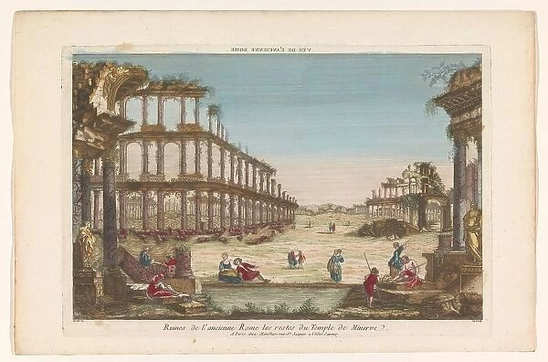 View of the ruins of the temple of Minerva in Rome, 1759-c.1796. Creators: Louis-Joseph Mondhare, Groux