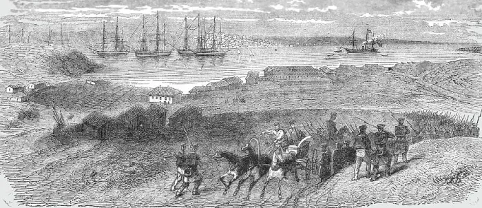 Framed Print : View of the Russian town of Sebastopol, 1854. Creator: Unknown Framed Print : View of the Russian town of Sebastopol, 1854. Creator: Unknown