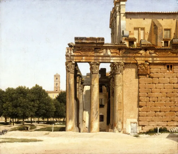 Framed Print : View of the Via Sacra, Rome, 1814. Artist: Eckersberg, Christoffer-Wilhelm (1783-1853) Framed Print : View of the Via Sacra, Rome, 1814. Artist: Eckersberg, Christoffer-Wilhelm (1783-1853)