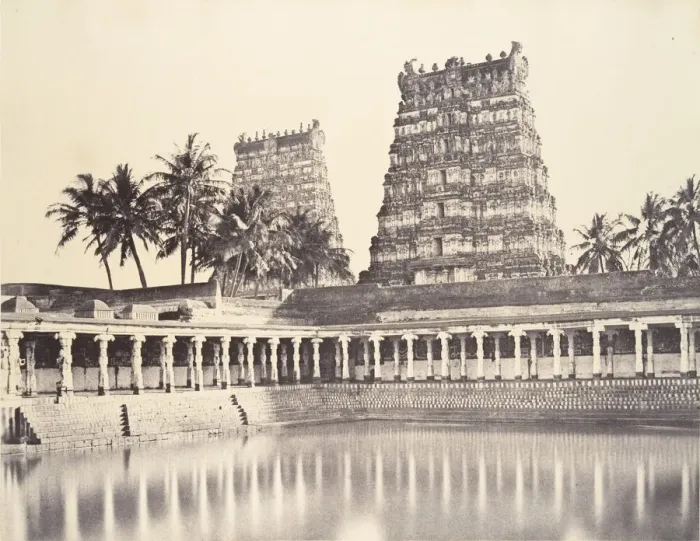 Framed Print : View of the Sacred Tank in the Great Pagoda, January-March 1858. Creator: Captain Linnaeus Tripe Framed Print : View of the Sacred Tank in the Great Pagoda, January-March 1858. Creator: Captain Linnaeus Tripe