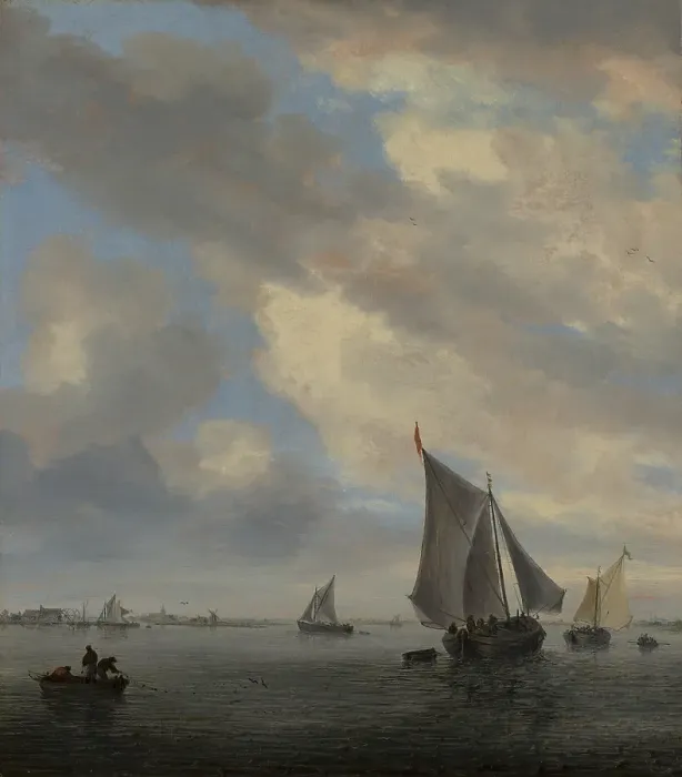 Framed Print : View of Sailing Boats on a Lake. Creator: Salomon Ruysdael Framed Print : View of Sailing Boats on a Lake. Creator: Salomon Ruysdael