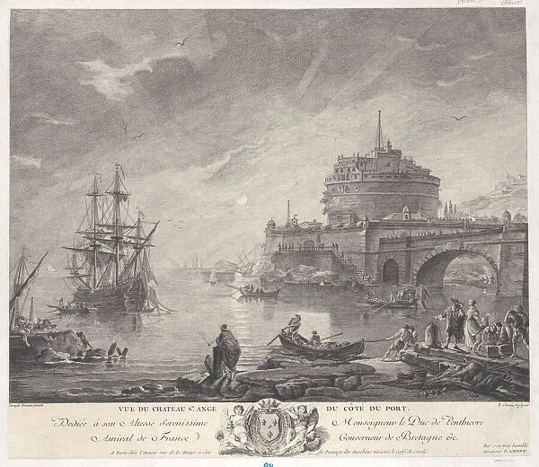 View of Saint Angels Castle from Port Side, ca. 1760-1800. Creator: Pierre Chenu