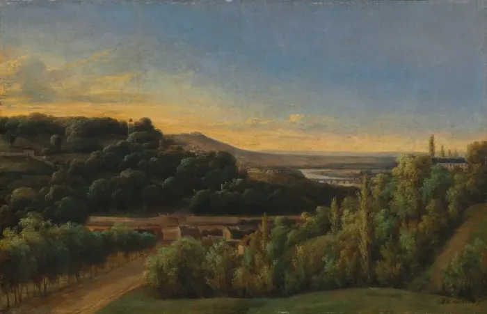 Framed Print : View of Saint-Cloud, Near the Seine, 1809. Creator: Alexandre Pau de St. Martin (French) Framed Print : View of Saint-Cloud, Near the Seine, 1809. Creator: Alexandre Pau de St. Martin (French)