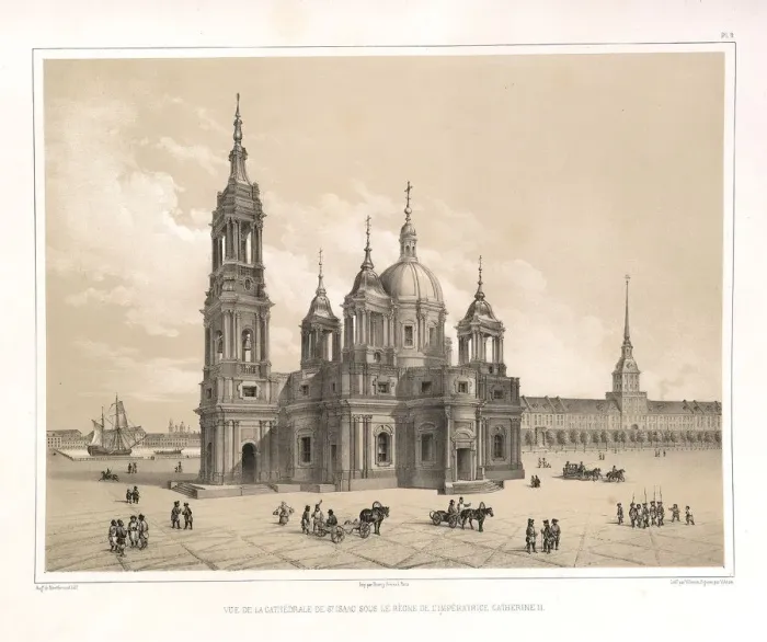 Framed Print : View of the Saint Isaacs Cathedral at the Time of Catherine II (From: The Construction of the Saint Isaacs Cathedral), 1845. Artist: Montferrand, Auguste, de (1786-1858) Framed Print : View of the Saint Isaacs Cathedral at the Time of Catherine II (From: The Construction of the Saint Isaacs Cathedral), 1845. Artist: Montferrand, Auguste, de (1786-1858)