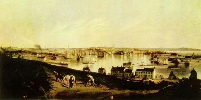 Framed Print : View of Saint John, New Brunswick, 1851, 1941. Creator: Napoleon Sarony Framed Print : View of Saint John, New Brunswick, 1851, 1941. Creator: Napoleon Sarony