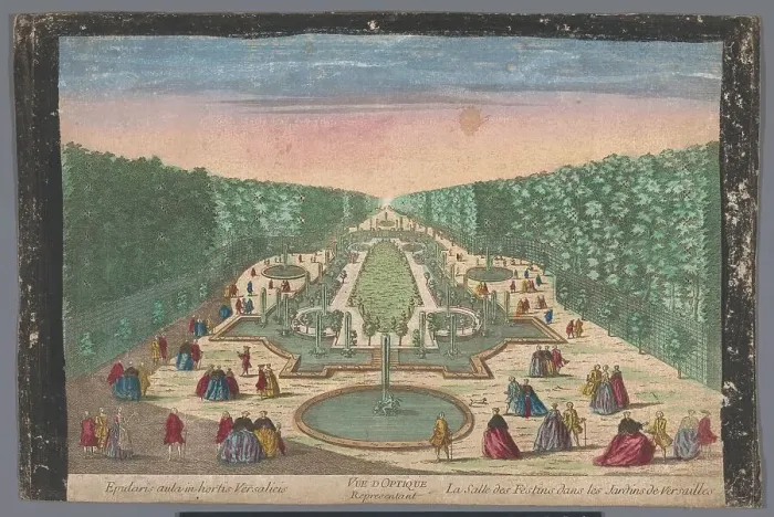 Framed Print : View of the Salle des Festins in the garden of Versailles, 1700-1799. Creator: Anon Framed Print : View of the Salle des Festins in the garden of Versailles, 1700-1799. Creator: Anon