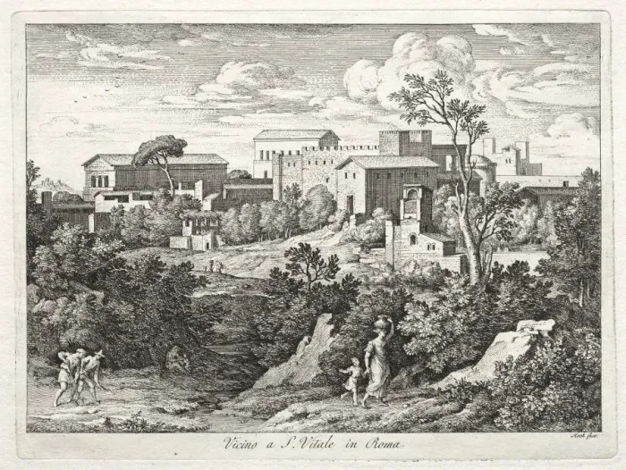 Framed Print : View of San Vitale, Rome, c. 1810. Creator: Joseph Anton Koch (Austrian, 1768-1839) Framed Print : View of San Vitale, Rome, c. 1810. Creator: Joseph Anton Koch (Austrian, 1768-1839)