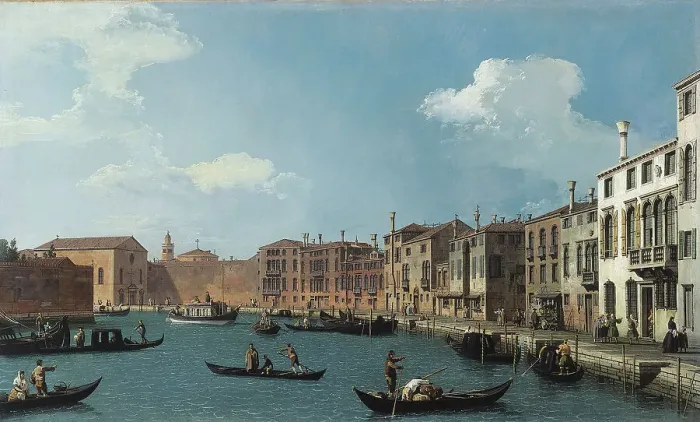 Framed Print : View of the Santa Chiara canal, in Venice, c1730. Creator: Canaletto Framed Print : View of the Santa Chiara canal, in Venice, c1730. Creator: Canaletto