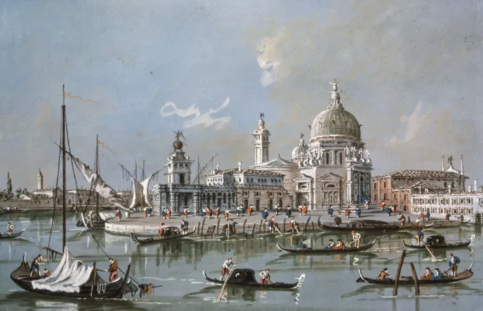 Framed Print : View of the Santa Maria della Salute Church, 18th century. Artist: Francesco Guardi Framed Print : View of the Santa Maria della Salute Church, 18th century. Artist: Francesco Guardi