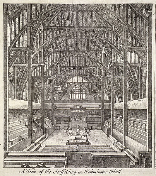 View of the scaffolding in Westminster Hall, London, c1760