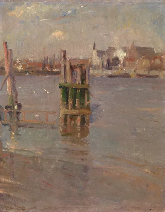 Framed Print : A View on the Scheldt, 1894. Creator: Frans Hens Framed Print : A View on the Scheldt, 1894. Creator: Frans Hens