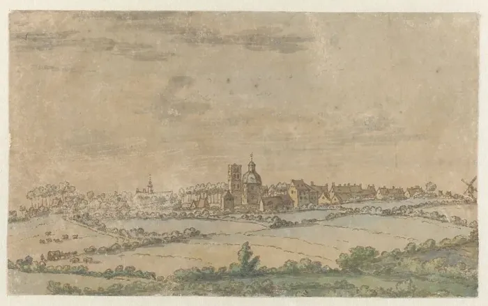 Framed Print : View of Scherpenheuvel, Flemish Brabant, c.1674. Creator: Josua de Grave Framed Print : View of Scherpenheuvel, Flemish Brabant, c.1674. Creator: Josua de Grave
