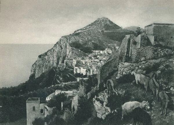View of the sea with Monte Solaro, Capri, Italy, 1927. Artist: Eugen Poppel