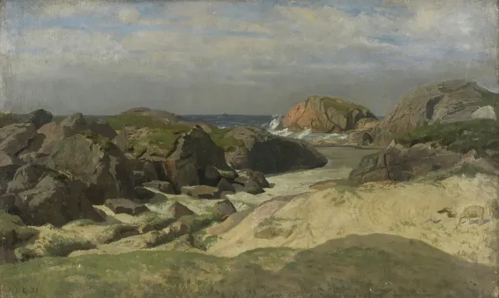 Framed Print : View over the Sea from Ogna, Jaeren, 1878. Creator: Kitty Lange Kielland Framed Print : View over the Sea from Ogna, Jaeren, 1878. Creator: Kitty Lange Kielland
