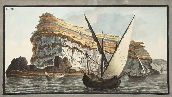 View from the sea of the promontory, Capo dell Arco in the island of Ventotiene, 1776