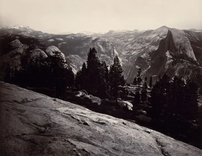 Framed Print : View from the Sentinel Dome, Yosemite, 1865-66. Creator: Carleton Emmons Watkins Framed Print : View from the Sentinel Dome, Yosemite, 1865-66. Creator: Carleton Emmons Watkins