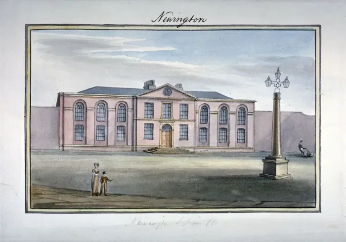 Framed Print : View of the Sessions House on Newington Causeway, Southwark, London, c1825 Framed Print : View of the Sessions House on Newington Causeway, Southwark, London, c1825