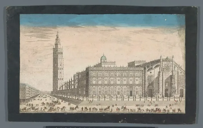 Framed Print : View of Sevilla Cathedral, 1745-1775. Creator: Anon Framed Print : View of Sevilla Cathedral, 1745-1775. Creator: Anon