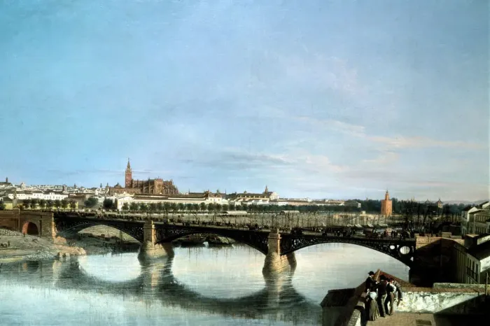 Framed Print : A view of Seville, oil on canvas, 1862 Framed Print : A view of Seville, oil on canvas, 1862