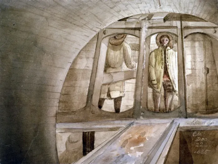 Framed Print : View of the shield used in the construction of the Thames Tunnel, London, 1835. Artist Framed Print : View of the shield used in the construction of the Thames Tunnel, London, 1835. Artist