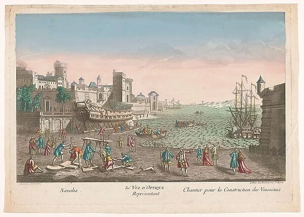 View of a shipyard, 1745-1775. Creator: A Fantonne
