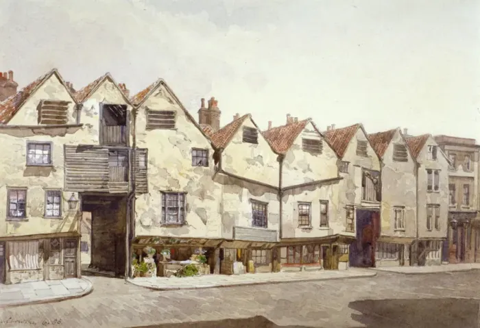 Framed Print : View of shops and houses, Bermondsey Street, Bermondsey, London, 1886 Framed Print : View of shops and houses, Bermondsey Street, Bermondsey, London, 1886