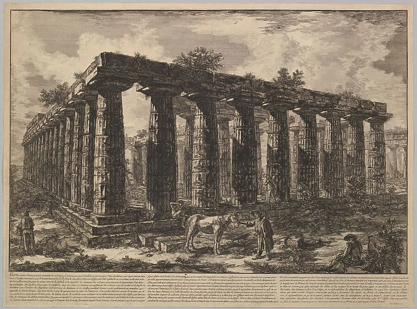 View showing the remains of a large enclosure of columns