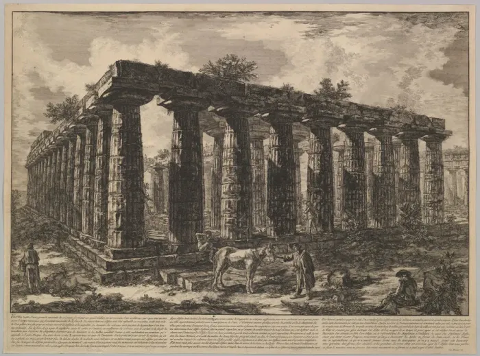 Framed Print : View showing the remains of a large enclosure of columns Framed Print : View showing the remains of a large enclosure of columns