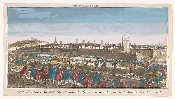 View of the siege of Maastricht by the French in 1748, 1748-1799. Creator: Anon
