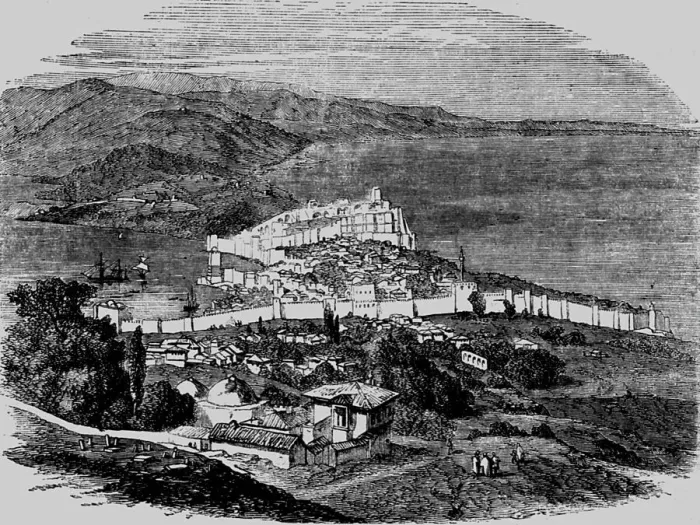 Framed Print : View of the Sinope from Bos-Tepe, 1854. Creator: Unknown Framed Print : View of the Sinope from Bos-Tepe, 1854. Creator: Unknown