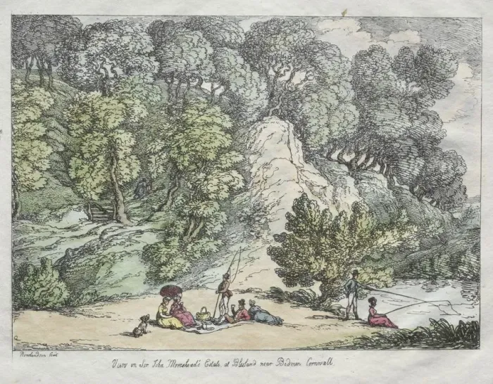 Framed Print : View on Sir John Moresheads Estate at Blisland near Bodmin, Cornwall, 1805. Creator Framed Print : View on Sir John Moresheads Estate at Blisland near Bodmin, Cornwall, 1805. Creator