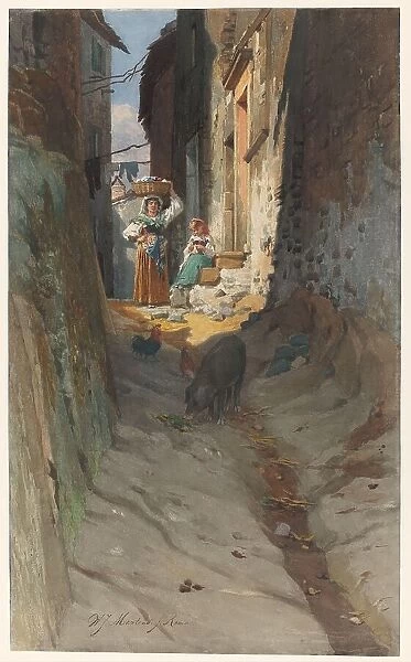 View of a Small Street in Rocca di Papa, c.1870-c.1885. Creator: Willem Johannes Martens