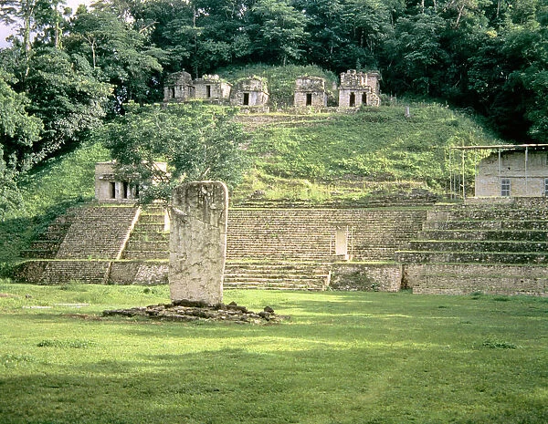 View of small temples in the ruins of Bonampak