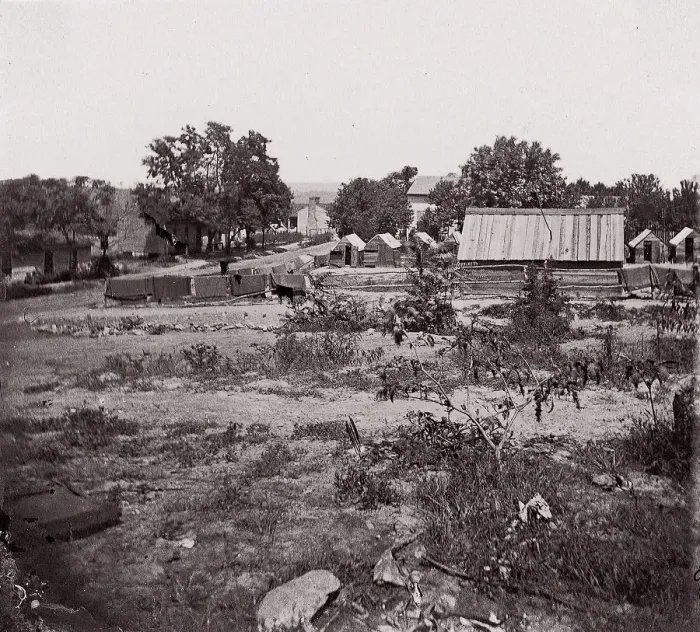 Framed Print : [View of a small town with wooden sheds in distance]. Brady album, p. 123, 1861-65